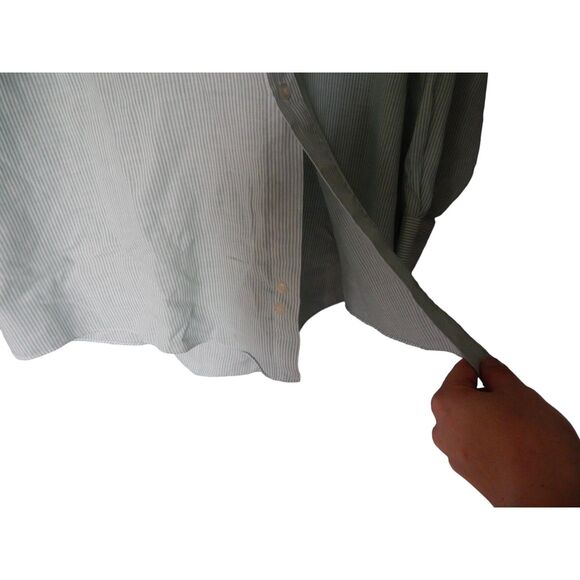 BOTANY 500 men's 17 1/2 34/35 vintage striped button front long sleeve - Picture 5 of 10